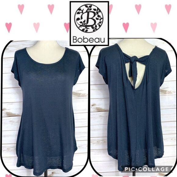 bobeau Tops - Bobeau tie back blue tee shirt top size S
